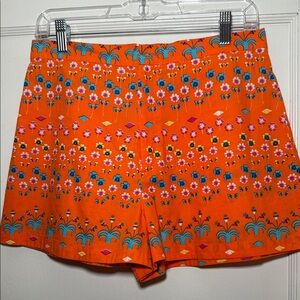 Le Sirenuse Positano Shorts From Italy Orange Multi Color Printed Size 42